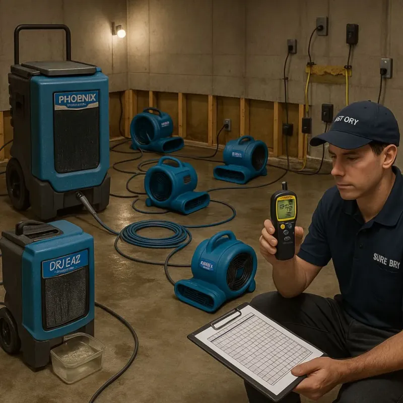 Structural Drying and Dehumidification process in Jamaica, VT